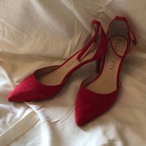 Sole Society Alix Red Suede Heels